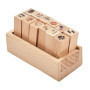 Tiardey 12 Pcs Mini Tampons en Caoutchouc en Bois Mignon DIY Diary Scrapbook Stamps Set avec Bo?Te en Bois - Amour + Mariage
