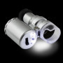 Aussel 60X Mini poche éclairante Jewelers Loupe Loupe Microscope réglable avec UV Détecteur de fluorescence et LED White Lights