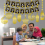 Décoration de Ramadan, Bannière Décoration Ramadan 8 Pièces Guirlande de Ramadan Mubarak, Eid Mubarak Musulmanes Ramadan Intérie