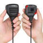 COODIO Micro Haut-Parleur Déporté 2-Pin Supérieur [IP54 Imperméable] Microphone [3,5mm Prise écouteur] pour Kenwood Baofeng UV-5