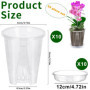 VireEyU Pack de 10 Pots de Culture, Pots en Plastique Épais avec Trous de Drainage et Soucoupe, Parfaits pour les Semis et les P