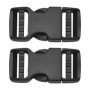 Pack De 2 Boucles Pour Sangle De 20 Mm De Large, En Noir, Boucles à DéClenchement Double Face En Plastique, Fermeture à Clic En 