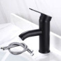 Noir Robinet de Salle de Bain,Noir Mat Mitigeur Lavabo Acier Inoxydable,Robinet de Lavabo avec Eau Froide Chaude Disponible,avec