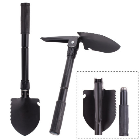 Diealles Pelle Pliante Militaire, Camping Multifonction Mini Pelle avec Étui pour Camping Randonnée Survie Outil Jardin Pelle,Un