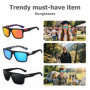 WNTJN 3 Pièces Lunettes de Soleil Polarisées Homme Femme, Lunettes Carrés de Soleil Tendance UV Protection, Objectifs Haute DéFi