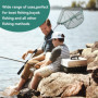 FoiiLiio Épuisette de Pêche Pliable,Epuisette Peche Truite Télescopique 130cm avec Une Longue Poignée Réglable,Épuisette Peche C