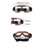 ZHYAUN Lunettes de moto,Lentilles de protection moto,Lunettes de moto rétro,Lunettes de cyclisme rétro,Lunettes de moto en cuir,