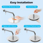 Tête de Douche 20cm Acier Inoxydable 304, Pommeau de Douche Rond 8 Pouces, Rotatif 360° Shower Head, Haute Pression, Economie d'