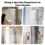 Tête de Douche 20cm Acier Inoxydable 304, Pommeau de Douche Rond 8 Pouces, Rotatif 360° Shower Head, Haute Pression, Economie d'