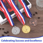 ELEPRUC 18 Pièces Médaille d'or avec Rubans de Cou, 5cm Médaille de Récompense, Médailles Enfants, Medailles Olympiades, Médaill