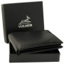 Portefeuille pour Homme Fa.Volmer ® en Cuir véritable au Format Paysage Classique | Noir | Protection RFID | Coffret Cadeau | Mo