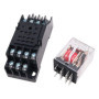 WANGCL Lot de 2 mini relais électromagnétique AC 24 V 8 broches relais DPDT relais 2 NO+2 NC avec base de prise indicateur LED