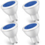 Lot de 4 ampoules LED GU10 bleues de 5 W, équivalentes à des ampoules halogènes de 50 W, 500 lm, non dimmables, angle de faiscea