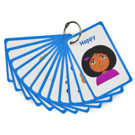 Amonev Cartes Flash My Feelings and Emotions pour Aide visuelle pour Filles - Édition spéciale - Délai de Parole Non Verbal - En