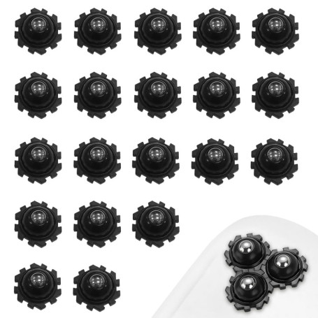 20 Pièces Petite Roulettes Meubles, éplicable Roulettes Pivotantes Auto-adhésives, 360 Degrés Mini Roulette à Bille, Roues Unive