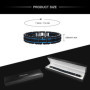 COOLMAN Bijoux Hommes Bracelets Acier Inoxydable Bleu Noir Réglable 16,5-23 cm (avec boîte cadeau de marque), 17 centimeters, Ac