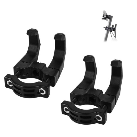 2 Pièces Crochet pour Scooter Électrique, Double Crochet Avant Multifonction Noir - Accessoire Universel pour Trottinette Électr