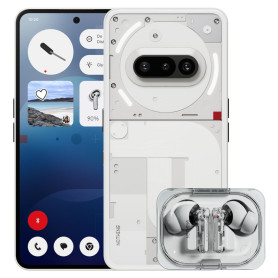 Nothing Phone (3a) 128 GB - Smartphone avec Appareil Photo Frontal 32 MP, Ultra Zoom x30 - Blanc Ear (a) Blanc