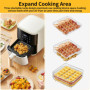13 Pièces, grille air fryer, grille pour air fryer, Ensemble d'accessoires carrés 20 cm, avec pince en silicone anti-brûlure, gr