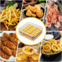 13 Pièces, grille air fryer, grille pour air fryer, Ensemble d'accessoires carrés 20 cm, avec pince en silicone anti-brûlure, gr