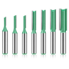 7 Pièces Fraise Defonceuse 8mm, Fraise Pour Défonceuse, Fraise Bois, Fraise Affleureuse 6mm, Fraises Droite Pour Défonceuses, 3m