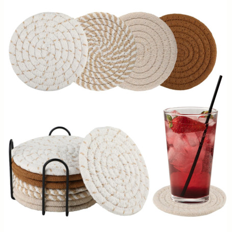 Lot de 8 Dessous de Verre Ronds pour Verres - Antidérapant Dessous De Verre Feutre - Dessous de Verre - Convient pour Toutes Sor