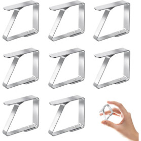 Euleryoo Lot de 8 pinces à nappe en acier inoxydable Pinces à nappe Paquet de 8 pinces de nappe pratiques pour attacher les napp