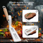 NEXROLA Spatule de Barbecue en Acier Inoxydable, 2 en 1 Pince Barbecue et Spatule, Pince à Steak, Outil de Barbecue Multifonctio