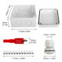 Boîte de Dérivation Étanche Exterieur IP65 - Coffret de Raccordement Apparent 150x110x70 mm - avec 10 presse-étoupes M20 avec jo