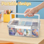 Boîte Rangement Cartes – Boîte Carteikarten Transparente avec Couvercle & Poignée – Rangement Cartes à Collectionner pour Bureau