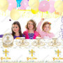 Vaisselle de Fête Communion,Doyomtoy Vaisselle Papier Set Décoration de Première Communion Assiettes en Papier Serviettes Tasses