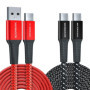 [2pcs 2m] 100W PD3.0 USB C à C Câble de charge rapide + 3.1A USB A vers C de nylon tressé charge rapide Câble pour iPhone 16 Pro