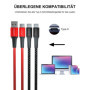 [2pcs 2m] 100W PD3.0 USB C à C Câble de charge rapide + 3.1A USB A vers C de nylon tressé charge rapide Câble pour iPhone 16 Pro