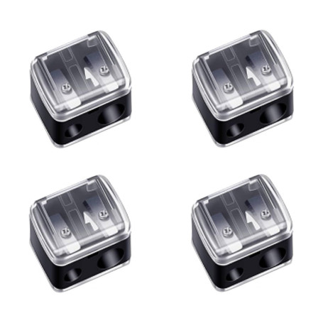 Lot de 4 Taille-Crayon Universel pour Maquillage - Double Trou pour Crayons à Sourcils, Lèvres Eyeliner - Lames de Précision & S