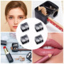Lot de 4 Taille-Crayon Universel pour Maquillage - Double Trou pour Crayons à Sourcils, Lèvres Eyeliner - Lames de Précision & S