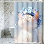 FeinKulturia Rideau de douche chat - 180 x 200 cm - Épais - Lavable - Anti-moisissure - Imperméable - Motif amusant - Rideau de 