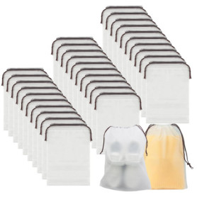 UZSUZZ Sac à Chaussures de Voyage，30 Pièces Housse de Protection pour Sac de Rangement Housses Chaussures Sac à Cordon Anti-Pous