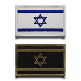 2 Pcs Drapeau Israël Patch Badge Drôle Tactique Broderie Attaches Crochet Et Boucle Applique Patch Militaire Pour Vêtements, Ves