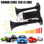 Klaxon Camion 12V Klaxon À Air, Klaxon De Camion Klaxon De Voiture Super Puissant Double Tube Air Horn Kit Trompette Avec Compre