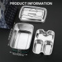 Lunch Box Inox, 2000ml Bento Lunch Box, Boite Inox Alimentaire Hermétique, Micro Ondable, Boite Repas Compartiment Facile à Nett