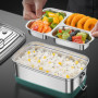 Lunch Box Inox, 2000ml Bento Lunch Box, Boite Inox Alimentaire Hermétique, Micro Ondable, Boite Repas Compartiment Facile à Nett