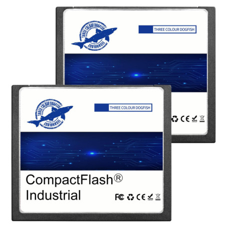 Dogfish Compact Flash Card 2Go 2 Pack Carte Mémoire CF Type I Haute Performance FAT16 pour Équipements Industriels et Appareils 