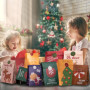 Sacs cadeaux de Noël,Sachet Cadeau Noel,Pochette Cadeau Noel,24 Pièces Pochette de Noel,Sac Emballage Cadeau Noel 15cm x 27cm,Sa