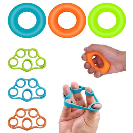 CHUANGOU 6 Pièces Main Musculation，Anneaux de préhension ，pour l'exercice de Préhension，pour Une Rééducation, Réduire la Douleur
