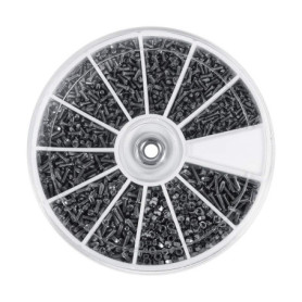 Regun 600 Pièces Vis Écrous Rondelles Inox (m1 m1.2 m1.4 m1.6) - 12 Combinaisons de Fixations Hexagonales Plates avec Rondelles 