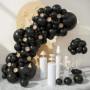 BELSVOR 50 Pièces Ballons, Ballons Anniversaire, 50PCS Ballons Noir, Ballons Anniversaire pour Décorations Anniversaire/Mariage/