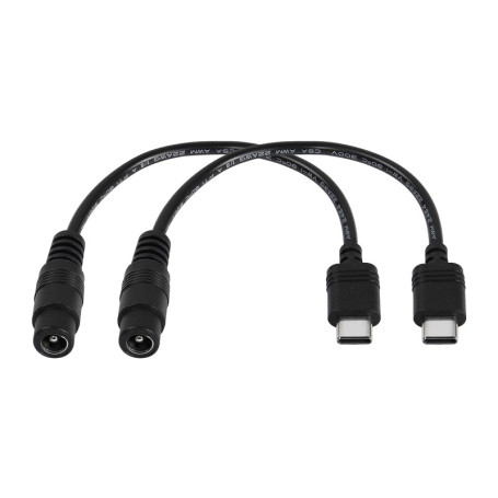 XMSJSIY Lot de 2 câbles adaptateur 5 V CC 5,5 2,1 mm femelle vers USB de type C pour ordinateur portable et téléphone portable