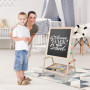 Chevalet Enfant en Bois Tableau double face, Tableau Multifonctions avec Accessoires Enfants Loisir pour enfant Réglable en haut