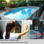 Alarme de porte extérieure avec télécommande, étanche IP67, carillon ouvert de 110-140 dB pour piscine, clôture, maison, sécurit