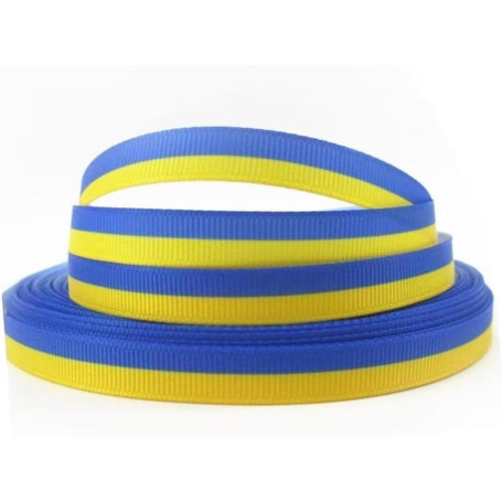 1 rouleau de ruban jaune et bleu de 4,6 m, ruban de couleur drapeau ukrainien, idéal pour la fabrication de rubans en tissu, gar